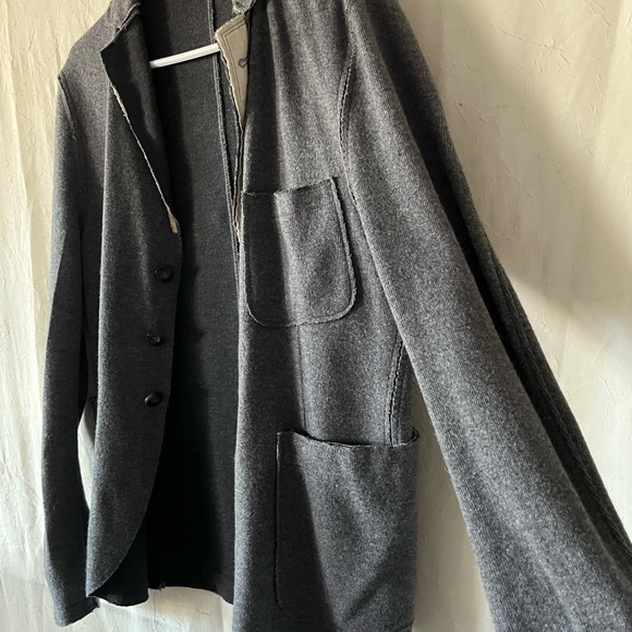 Daniele Alessandrini Charcoal Jacket with Tan Accents - Picture 4 of 8